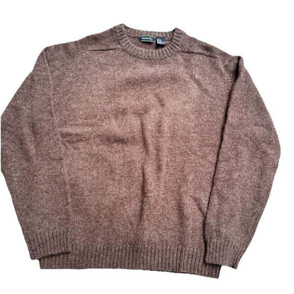 Saddles Other - Saddles Shetland Wool Sweater Vintage Sz M Brown Ribbed Crewneck